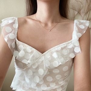 LECHE white polka dot ruched dress